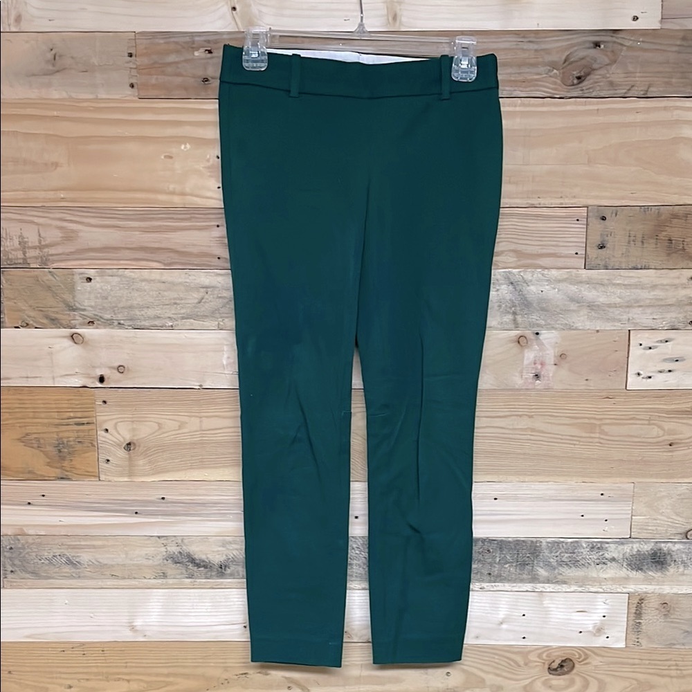 J. Crew Stretch size 00 Forest Green Low-rise Crop Super Stretchy Dress Pants